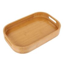 Bamboo Storage Tray Wooden Plate Rectangular Serving Coffee