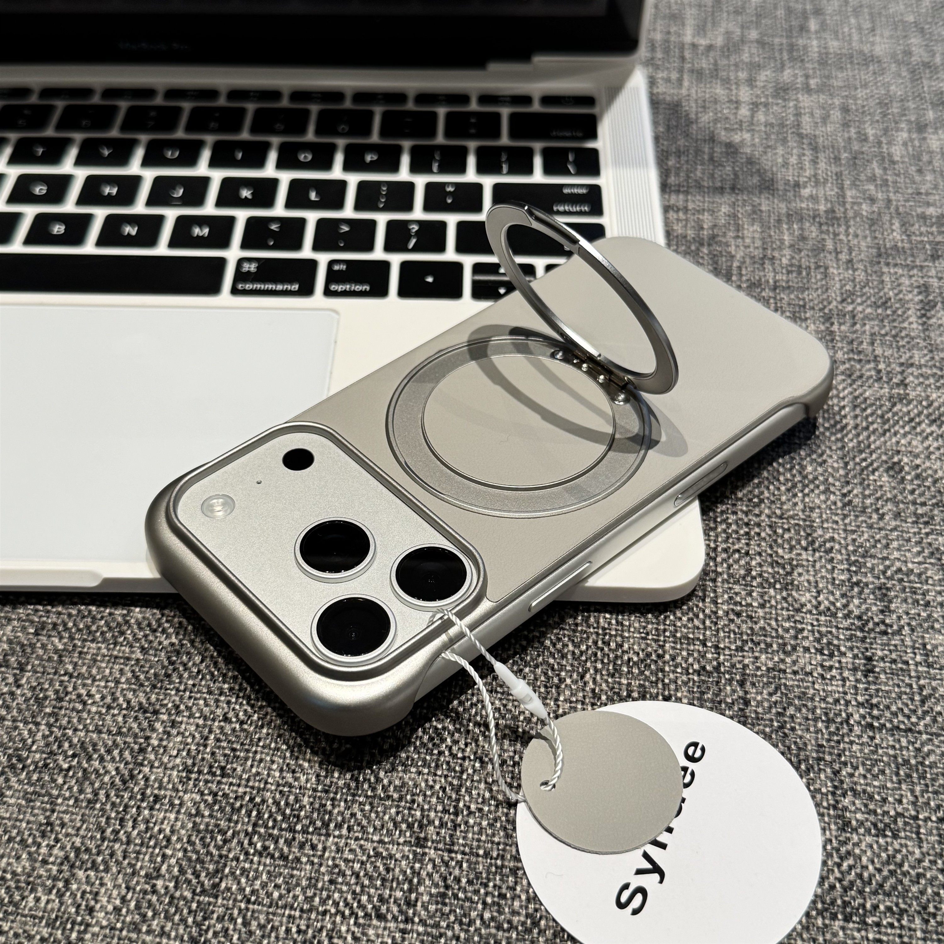 Frameless Stand Case Suitable for iPhone 17 Pro Max, New Apple 16 Pro Max Bare Metal Feel, Anti-Drop, 15/14 Pro Leather Texture Heat Dissipation, Couple Xiaomi 17 Pro Max, Huawei P80/70