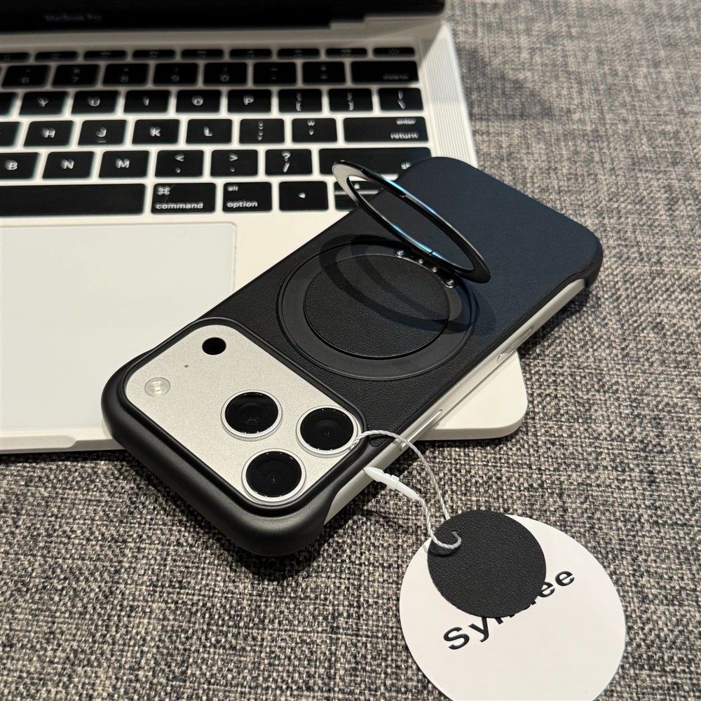 Frameless Stand Case Suitable for iPhone 17 Pro Max, New Apple 16 Pro Max Bare Metal Feel, Anti-Drop, 15/14 Pro Leather Texture Heat Dissipation, Couple Xiaomi 17 Pro Max, Huawei P80/70