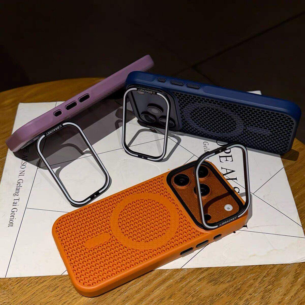 [Anti-Drop and Heat Dissipation Lens Bracket]Suitable for Apple 17 Pro Max Magnetic Phone Case, iPhone 16 Pro Soft Edge Breathable 15/14Pm Full Coverage Anti-Drop I13/12 Ultra-Thin Matte Protective Case