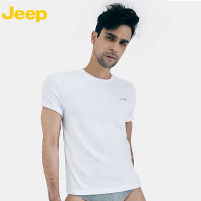 JEEP/吉普正品夏装圆领男士短袖t恤纯棉宽松大码休闲半袖体桖上衣