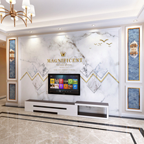 3D Nordic marble textured bamboo wood fiber integrated TV background wall panel decorative buckle plate quick fit splicing protective wall panel