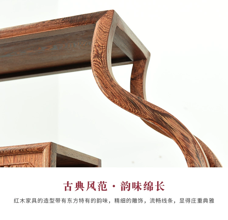 Đồ nội thất cổ điển Mahogany Đồ nội thất cổ điển Wenge Hiển thị bằng gỗ Khung cổ Bogu Khung Duobaoge Vách ngăn bằng gỗ rắn Giá đỡ mẫu - Kệ