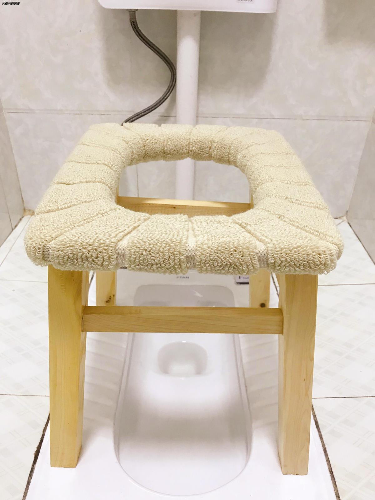 Toilet shelf elderly household ladies go to the toilet artifact stool squatting stool stool toilet chair wooden auxiliary stool for pregnant women