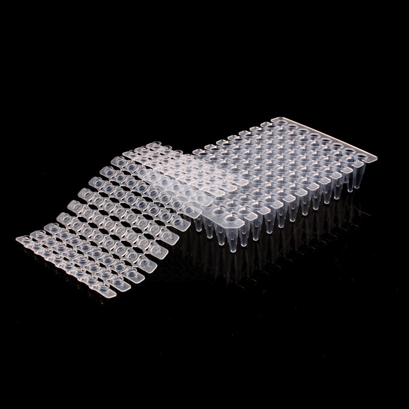 可拆PCR96孔板 可撕pcr板透明96孔pcr板10管+10盖/盒