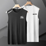 Шелковая спортивная приятная телу майка для спортзала, тонкая футболка для тренировок без рукавов, быстросохнущий жилет