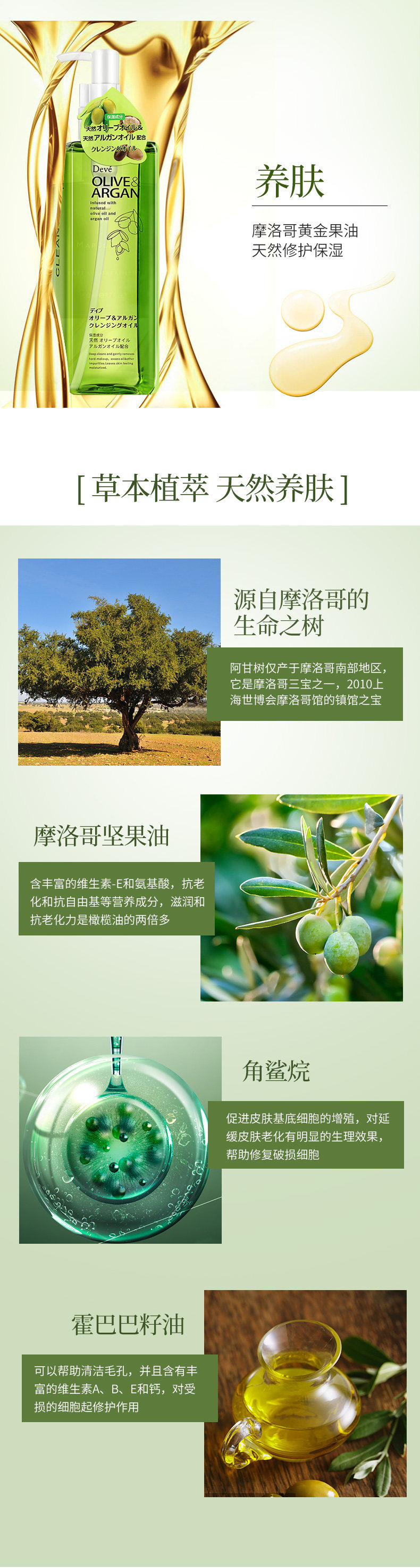 日本原装进口 熊野油脂 眼唇脸部三合一温和卸妆油 200ml 图3