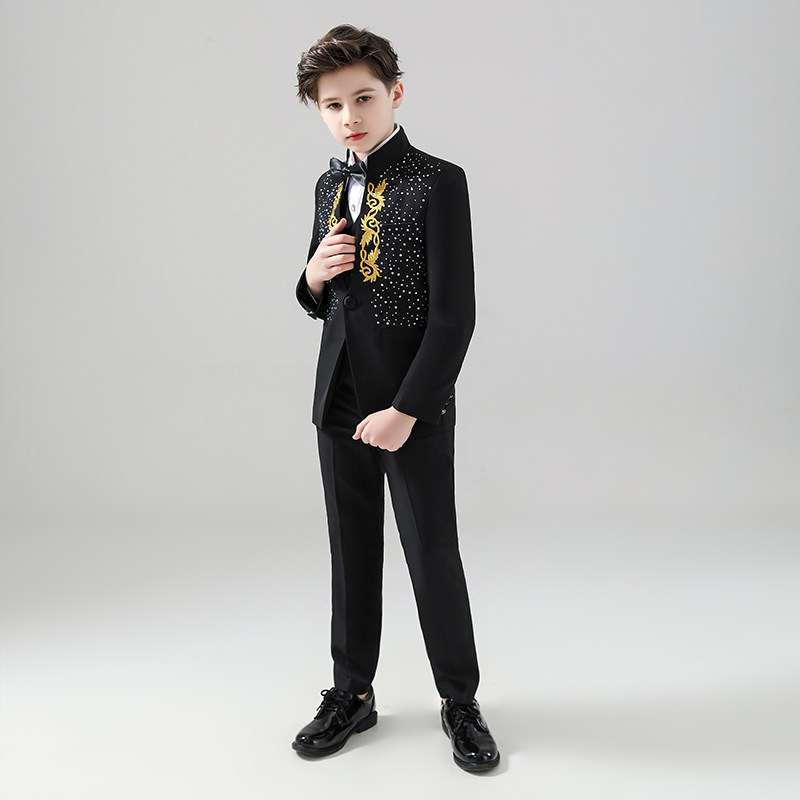 Children's suit Flower boy suit boy suit handsome English model show piano show piano show presenter dress