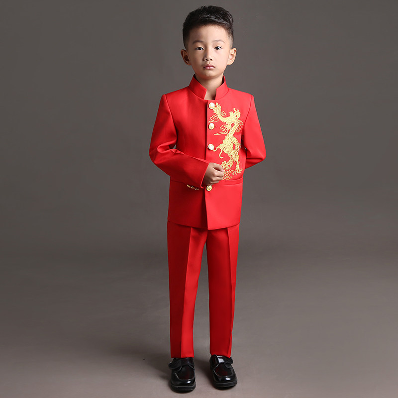 Children's dress flower boy boy small suit suit handsome tunic host model catwalk piano costume