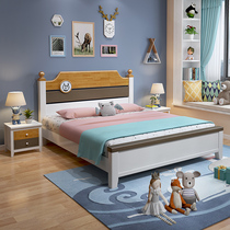 Simple modern 1 8m solid wood childrens bed for boys 1 5m single bed for teenagers bedroom boys storage bed