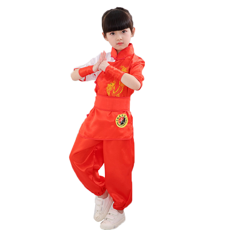 võ quần áo nghệ thuật biểu diễn quần áo trẻ em dành cho trẻ em ngắn tay của Trung Quốc kung fu chàng trai thực hành quần áo và cô gái trẻ nhảy quần áo hiệu suất.