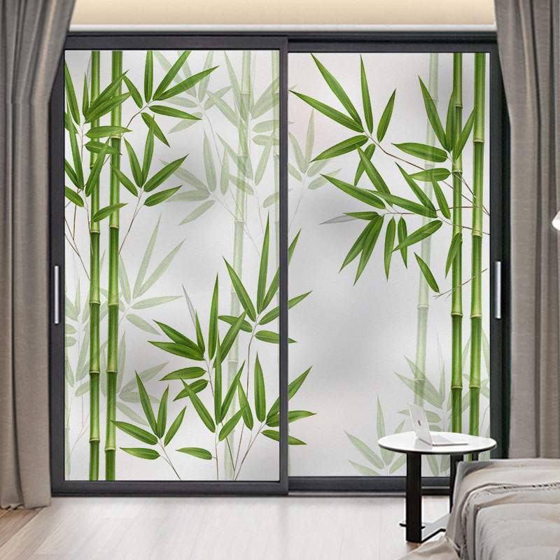 Glass Sticker Windows China Wind Bamboo Living-room Balcony Ramen Frosted Adhesive Film Anti-Peep Kitchen Shade