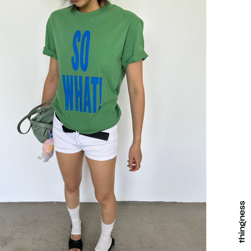 Heart Thoughts|Green Sowhat Loose Fit Pure Cotton Short-Sleeve T-Shirt 2026 Autumn Thingness Heart Thoughts|Green Sowhat Loose Fit Pure Cotton Short-Sleeve T-Shirt 2026 Autumn Thingness