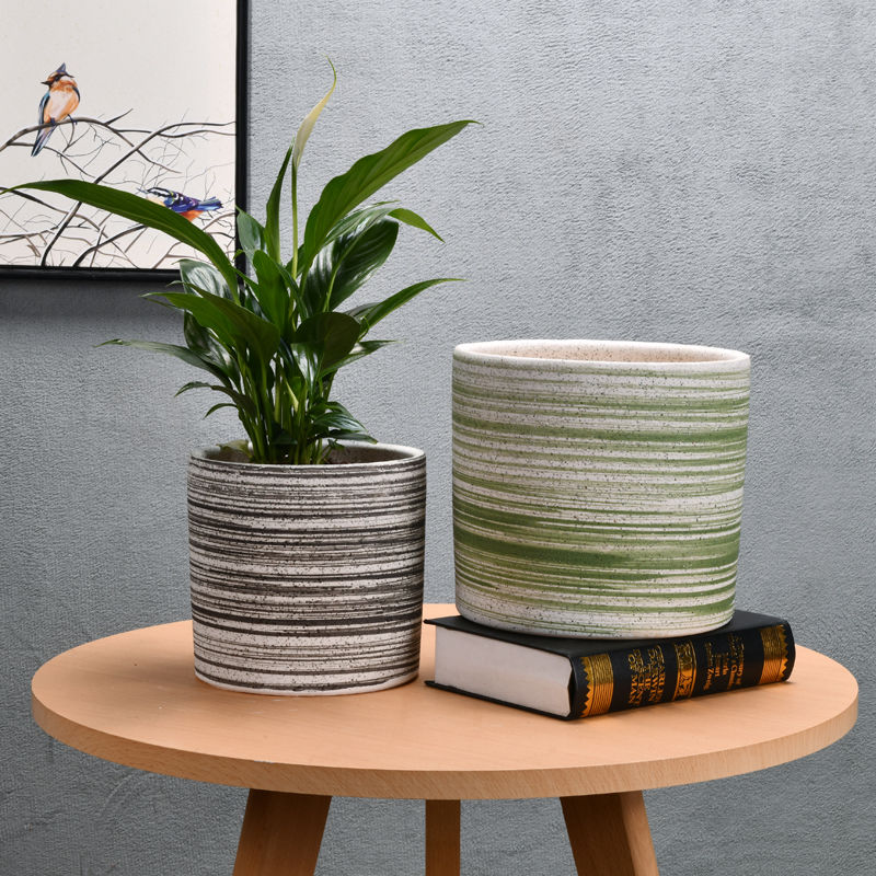 Extra large ceramic flower pot Nordic contracted circular thread household green the plants potted tiger orchid basin to a clearance sale