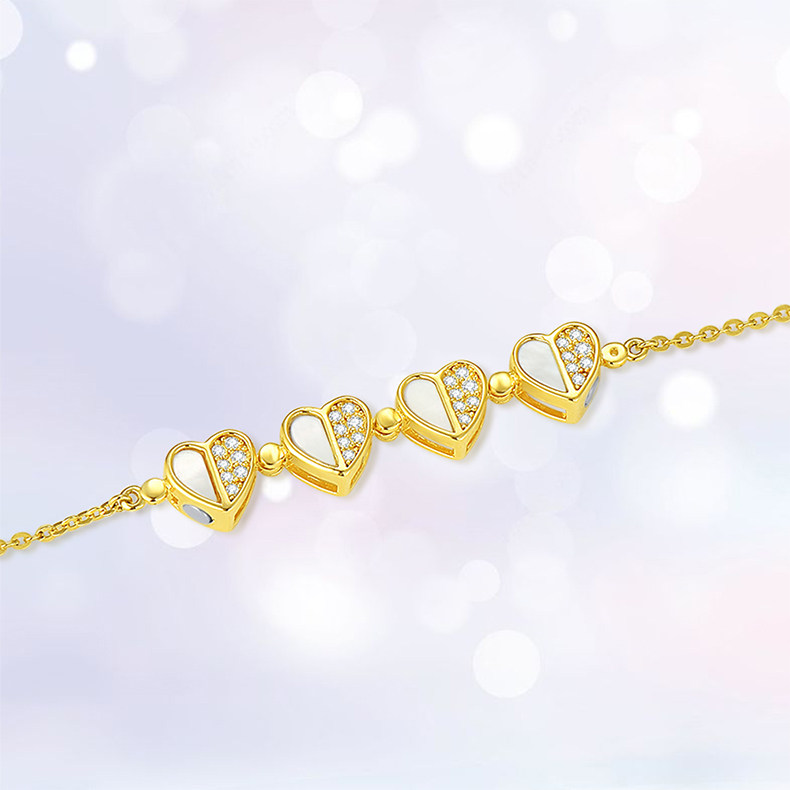 周大生 四叶草贝母可拆爱心颈链 项链 双重优惠折后￥158包邮