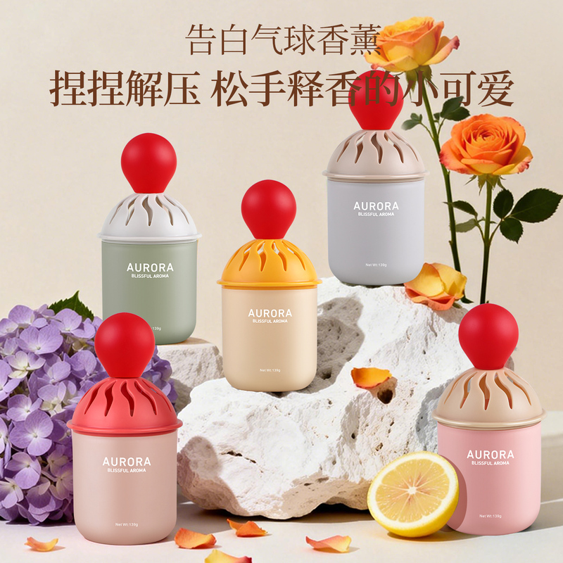 Orange Bubble Balloon Squishy Aromatherapy Dopamine Balm Long-Lasting Fragrance Home Car Fruit-Scented Aromatherapy Ornament