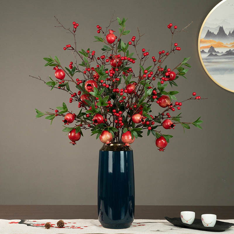 High emulation Hon transport fruit fake flower bouquet furnishing red fruits Caiguin dried flower livingroom decorated with flower hem