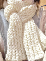 Crème concentrique concentrique coton foulard laine tissé main tissé lait en coton coton groupe filetage laine groupe filetage maison pour envoyer une petite amie