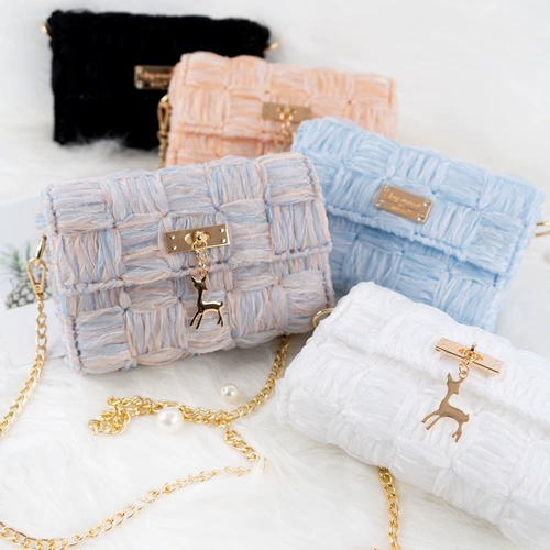 Тканая сумка Эми ручной работы в стиле ретро, сетчатая шерстяная сумка «сделай сам», материал Laoshu Xiaoxiang, косой подарок на одно плечо