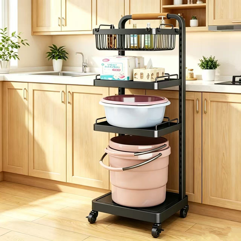 Balcony Storage Rack Next to the Washing Machine, Floor-Standing Laundry Detergent Rack, Bathroom Bucket, Washbasin, Toilet Multi-Layer Bathroom Storage Rack