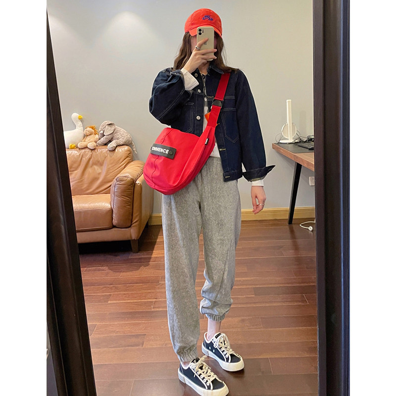 2021 early autumn new women's clothing small fragrance thin denim jacket women's spring and autumn Korean style loose long-sleeved top