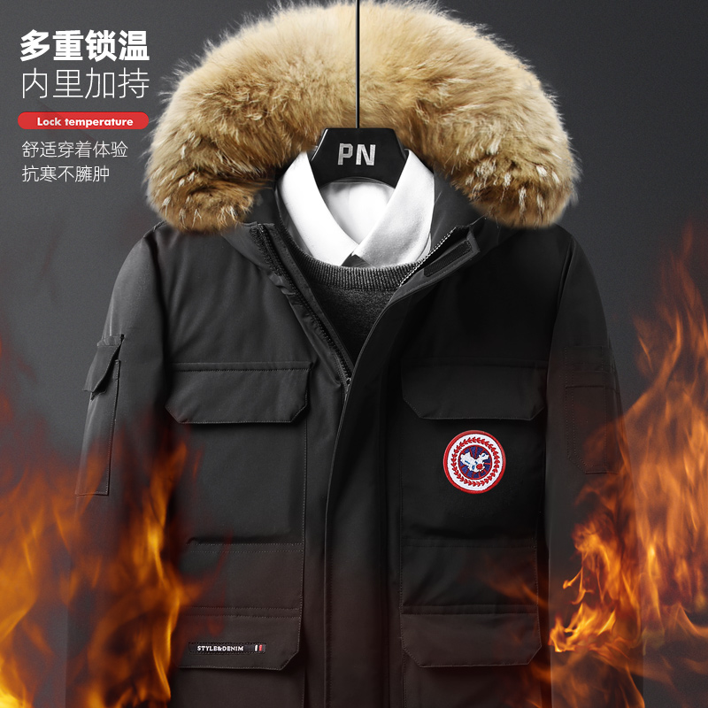 2019新款冬季韩版工装加拿大风毛领加厚棉衣男士外套羽绒棉服男潮