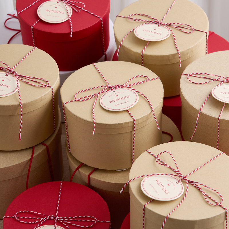 Round Red Gift Box, Companion Gift Box, Kraft Paper Box, Gift Box, Thanksgiving Gift Box, Halloween Christmas Gift Box