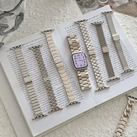 Серия цветов Starlight подходит для коллекции ремешков Apple Watch S10 из нержавеющей стали Ремешок для часов Apple S11 новый металлический тонкий магнитный присоска подходит для ремешка для часов iWatch9 SE женская модель 87 лето