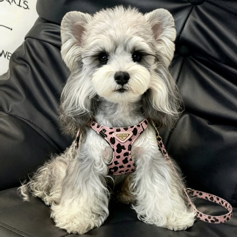 ins Popular Leopard Print Dog Leash for Small Dogs, Special for Teddy, Schnauzer, Maltese, Dog Walking Harness