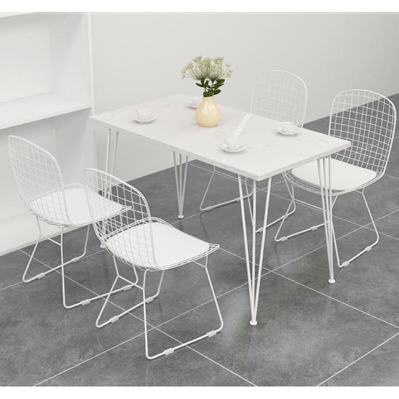 Nordic slate dining table simple coffee shop fresh milk tea shop table and chair combination dessert shop outdoor net red table