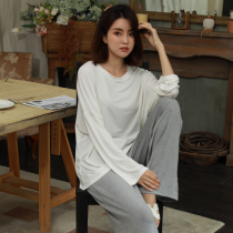 Pajamas Modale cotton long-sleeved trousers suit lazy wind and autumn thin and loose Korean senior home suit