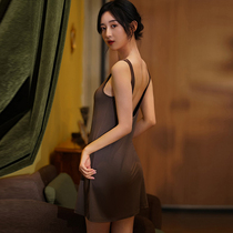 2022 Summer sleeveless vest sleepless skirt Lanzhon Modale with chest paddle casual home pure sling pajamas
