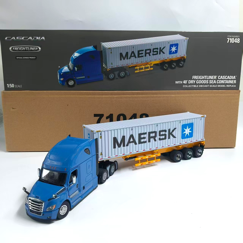 Dm 1:50 Freightliner Cascadia Container Freight Truck Model