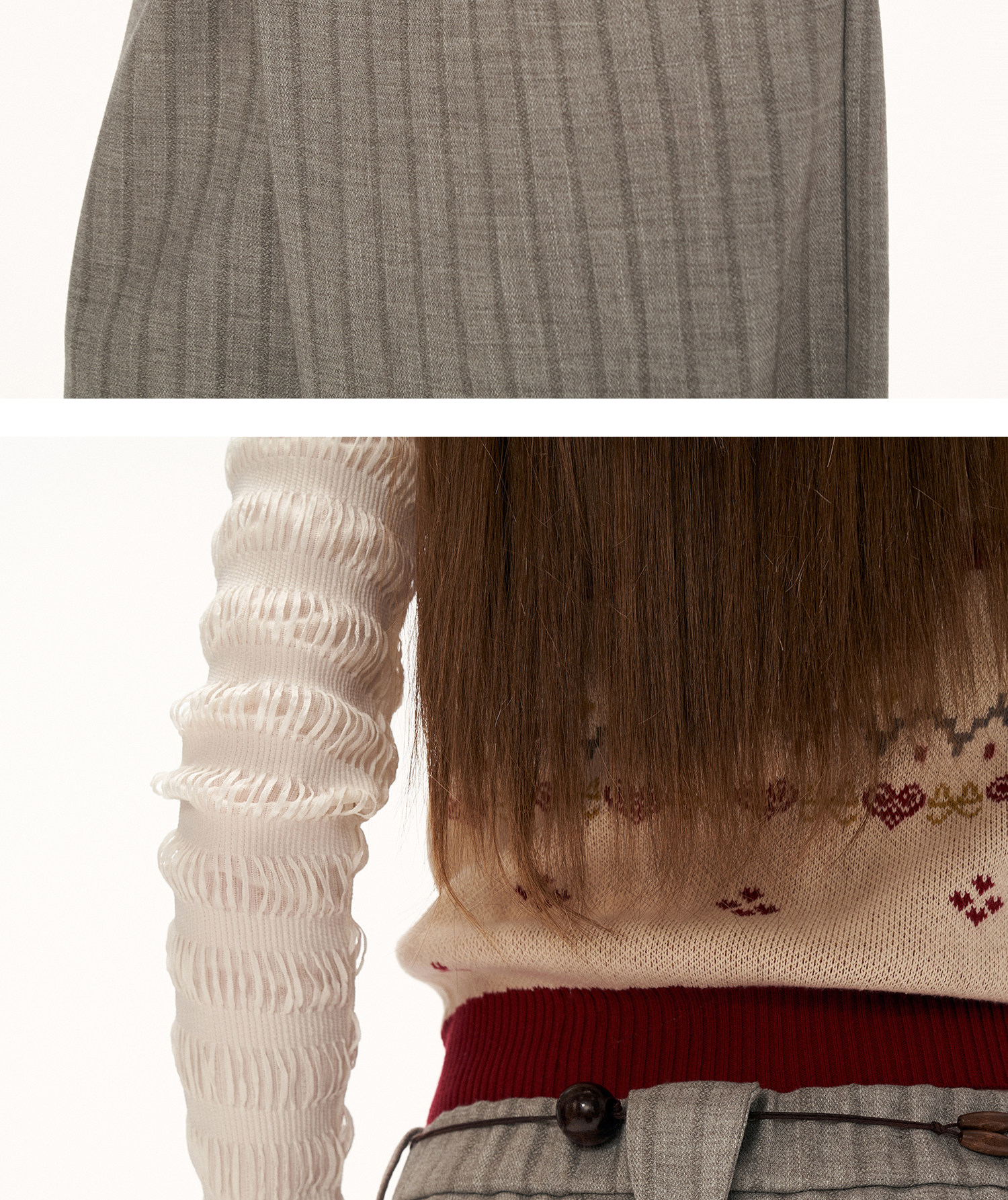 MAMC Deconstructed Patchwork Pleated Trousers