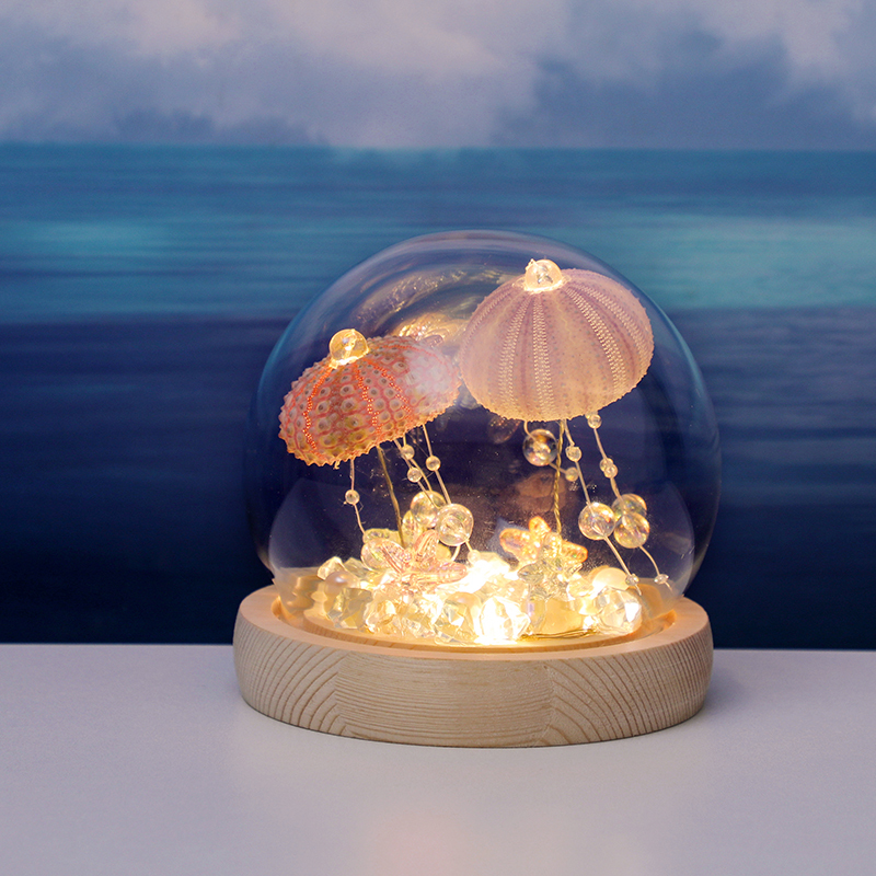 Sea Urchin Jellyfish Lamp & Handmade DIY Material Kit Starfish Shell Glass Ball Night Light Desktop Ornament Birthday Gift Sea Urchin Jellyfish Lamp & Handmade DIY Material Kit Starfish Shell Glass Ball Night Light Desktop Ornament Birthday Gift