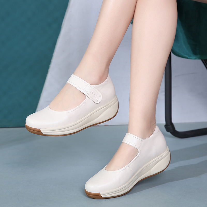 Qiaomanqi Lightweight and Comfortable Travel Shoes for Women, Thick-Soled Soft-Soled Dance Shoes, Genuine Leather Breathable Leather Shoes, Running and Walking Shoes Qiaomanqi Lightweight and Comfortable Travel Shoes for Women, Thick-Soled Soft-Soled Dance Shoes, Genuine Leather Breathable Leather Shoes, Running and Walking Shoes
