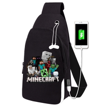 Minecraft Creeper Mens Crossbody Bag Trendy Shoulder Bag Cartoon Anime Chest Small Backpack Chest Bag Enderman