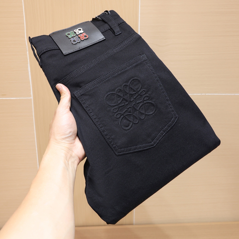 Spring and Summer European and American Style Non-Fading Black Jeans, Thin Men's Mid-Waist Slim Straight-Leg Stretch Comfortable Casual Pants