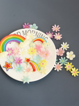 Chocolate birthday decoration finished plug-in accessories small flower ornaments edible turn candy cake baking decoration Net Red