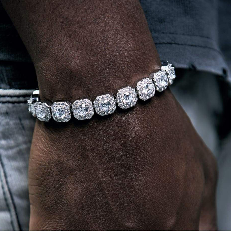 Chalavrodw Cuban bracelet glass chain travis scott of the same square diamond tide