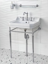 VERA European retro washbasin bathroom floor-standing copper bracket gold washbasin bathroom ceramic integrated basin