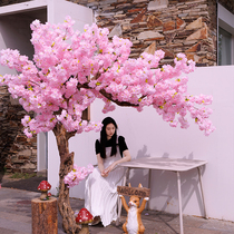 Simulated cherry blossom tree fake tree fake wishes tree Japanese indoor and outdoor decoration of hotel window