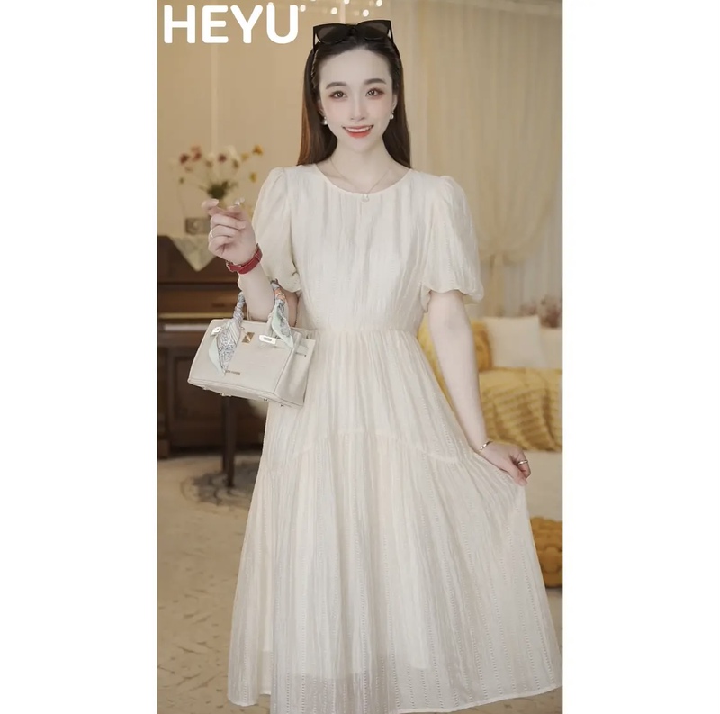 2023 New Summer Tea Break French Xiaoxiang Gentle Style Long Skirt High-End Puff Sleeve Dress Women Summer 2023 New Summer Tea Break French Xiaoxiang Gentle Style Long Skirt High-End Puff Sleeve Dress Women Summer
