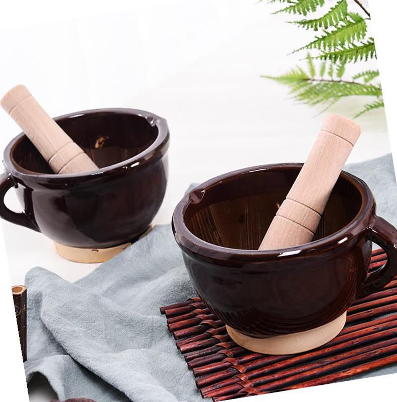 Concrete is mustard pot ceramic grinding dao garlic to use ceramic bowl manual garlic pepper twisting stone grinding to use multi - function