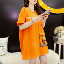 New breast-feeding clothes summer Korean loose medium long short sleeve t-shirt womens tide Joker lazy wind feeding jacket