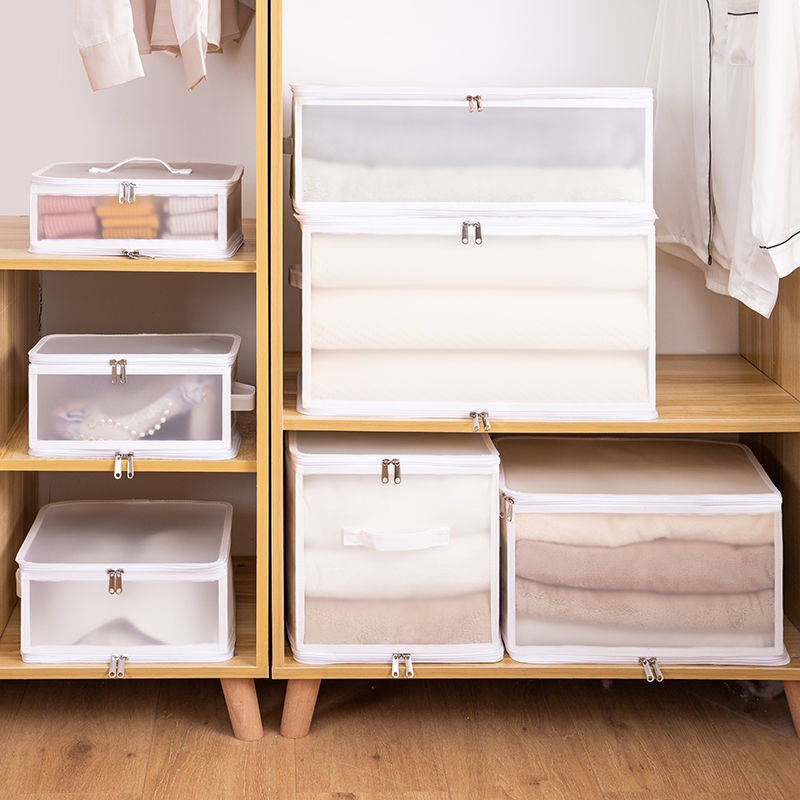 Transparent underwear storage box household drawer type wardrobe clothes sundries plastic storage box can be washed and folded