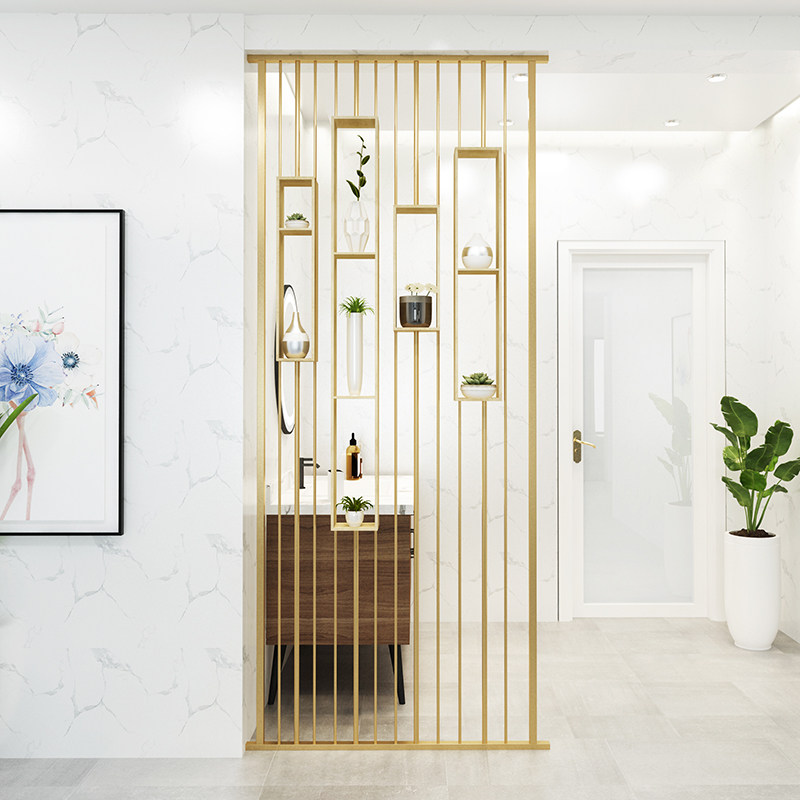 Stainless steel screen partition living room entrance partition screen toilet dry and wet separation partition decorative Net red partition