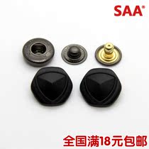 Metal leather clothes buckle 4-in-dark buttoned jacket kshirt by button jacket button down jacket button down black button