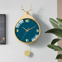 Nordic deer head Quartz clock Living room personality fashion creative household wall clock Simple modern art decorative clock