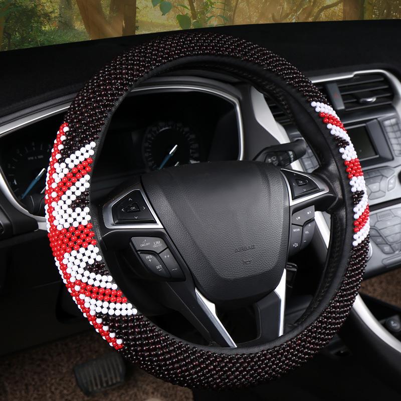 Car steering wheel cover summer bead handle cover four seasons car steering wheel cover four seasons Buddha bead wood bead car handle cover